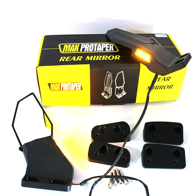 Moxin motorcycle modified rearview mirror universal suitable for R25 NMAX NINJA sports car reflector with yellow light