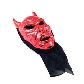 万圣节地狱男爵面具外贸首选派对化妆舞会恐怖电镀牛角赤鬼面罩