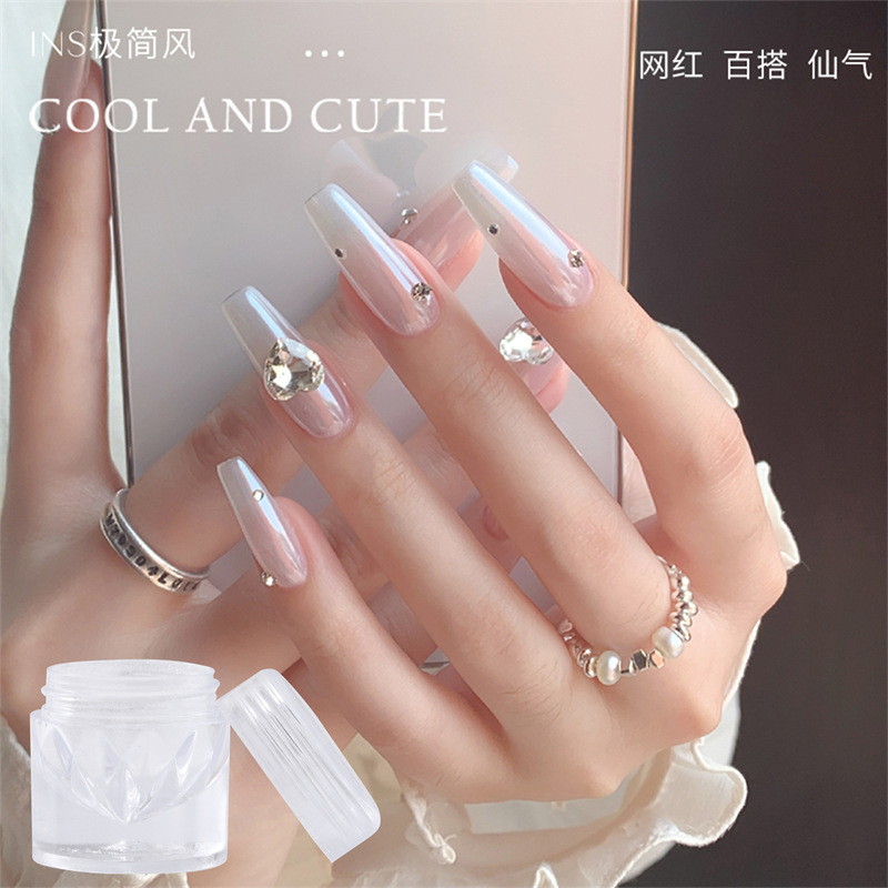 Arte de uñas color de enchapado brillante espejo en polvo de aurora súper brillante polvo de cristal enchapado espejo mágico polvo de luna decoración de uñas especial para arte de uñas