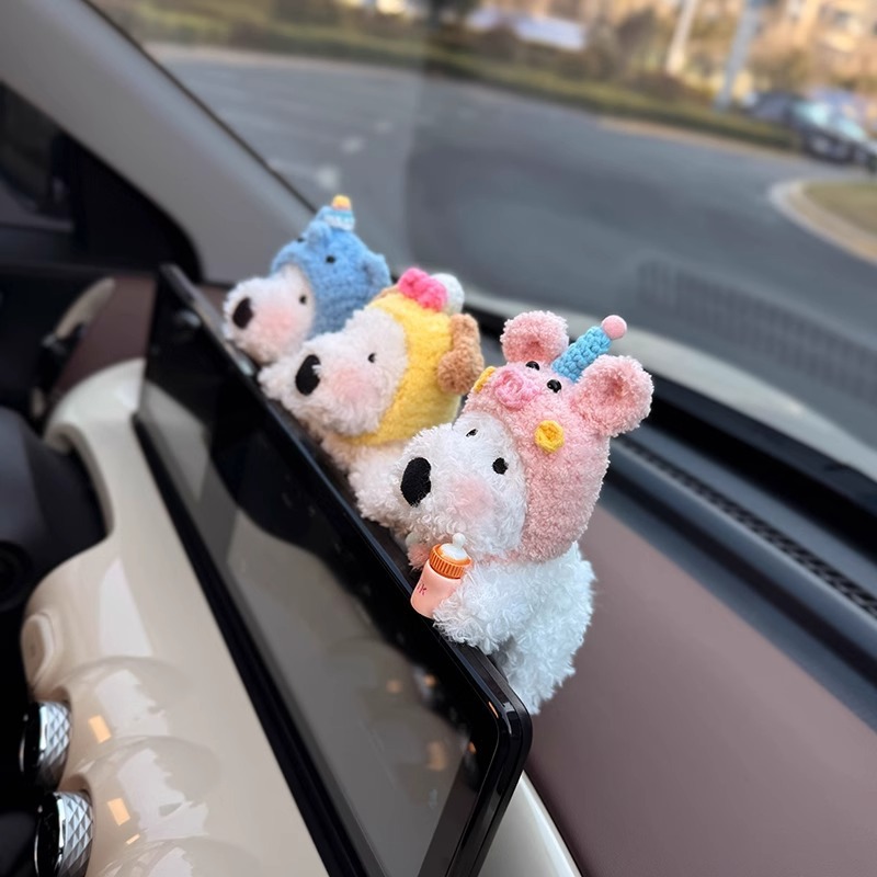 Nuevos adornos para automóviles, pantalla de control central del automóvil, muñeca de West Highland, pantalla de visualización interior, muñeca de decoración de pantalla linda