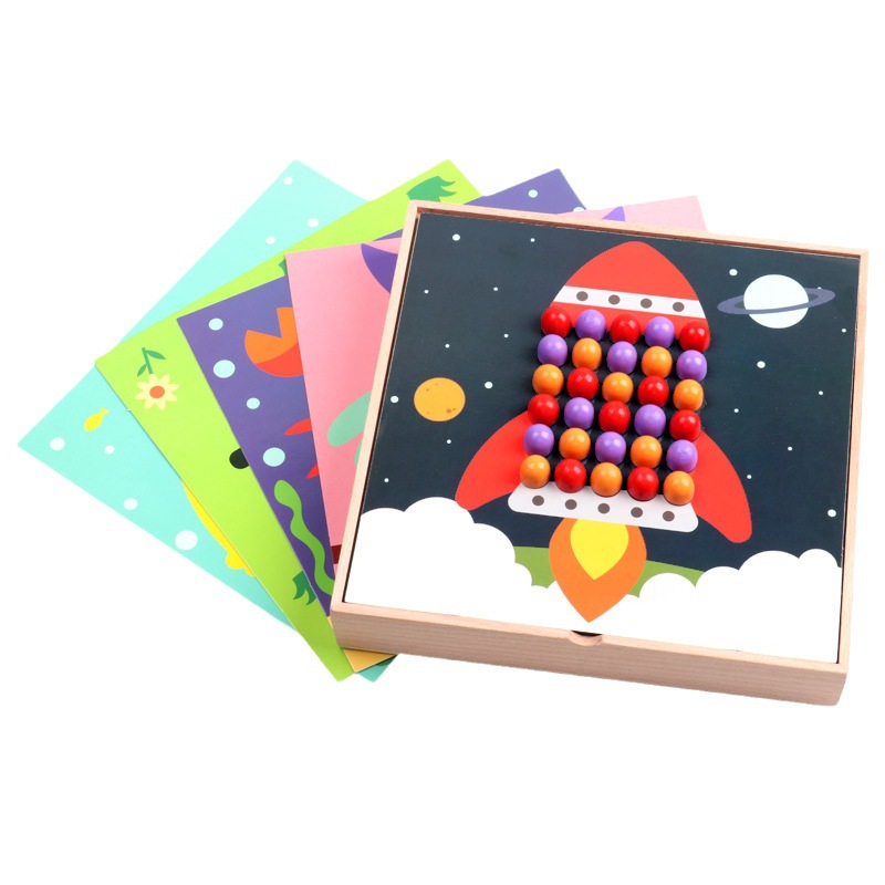 Creativo 184 juguete de uñas de setas rompecabezas educativo tablero combinación kindergarten regalo Qiaoqiao uñas rompecabezas de madera