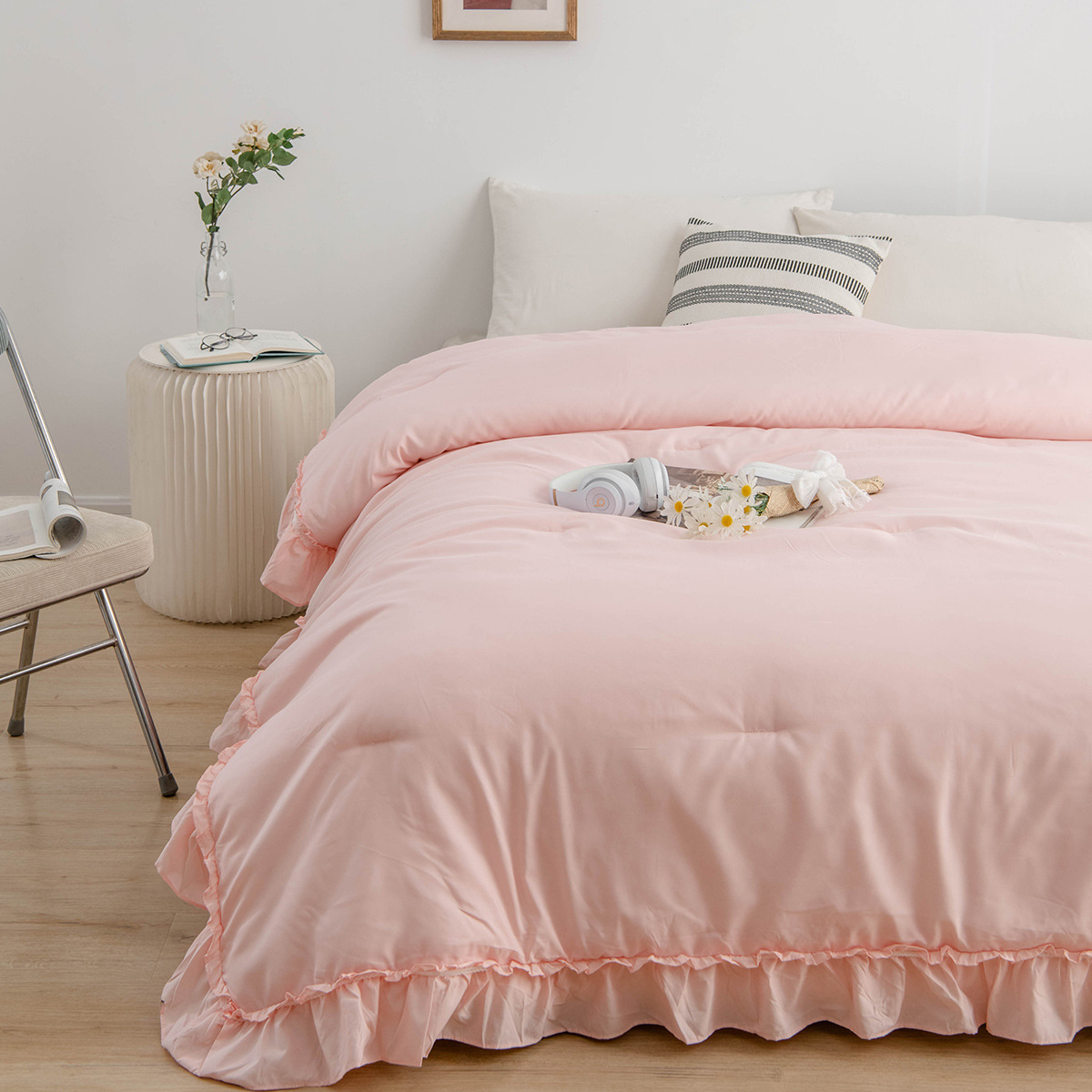 跨境家纺三件套外贸美国亚马逊热销爆款多层荷叶边胖被