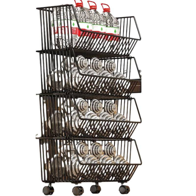 Estante de almacenamiento multicapa de piso multifuncional de cocina para bocadillos, juguetes, cestas de verduras, platos y verduras, estante de drenaje