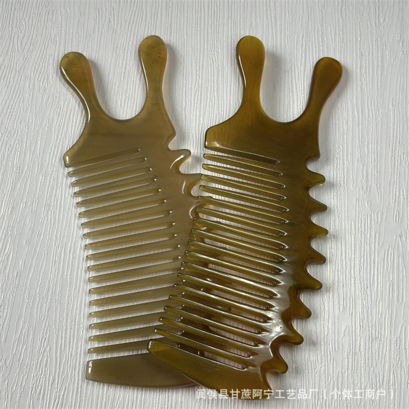 White Yak Horn Fine Tooth Comb Thickened Massage Comb 10-15CM Daily Hair Care Tool quality and texture