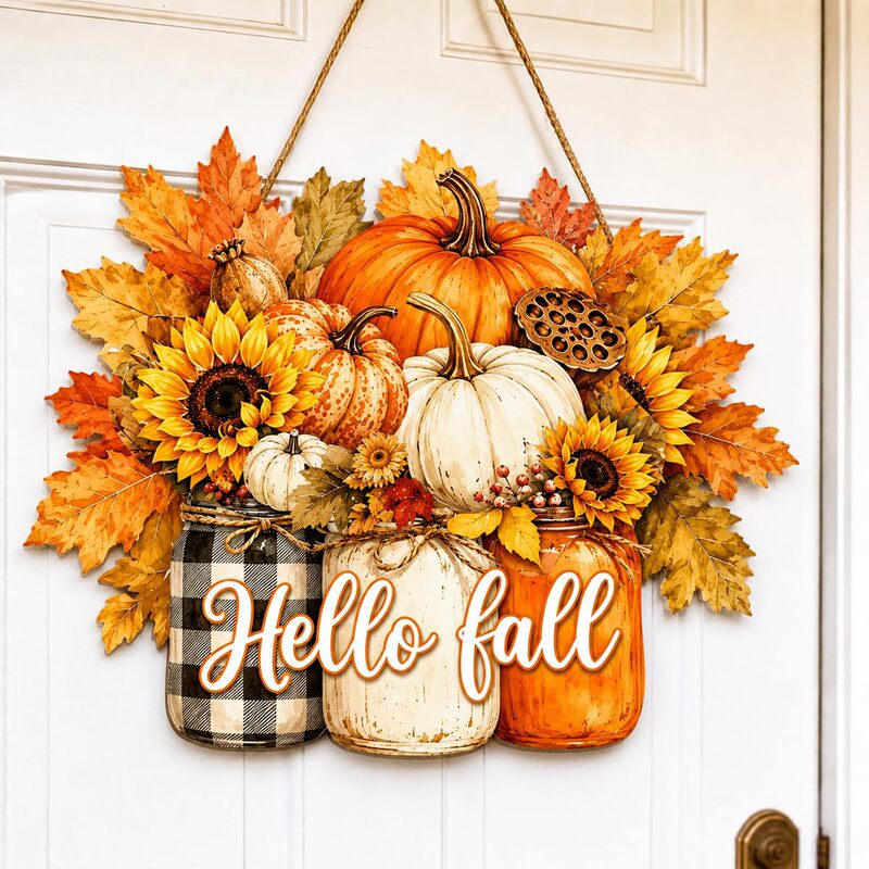 Cross-border bestseller Thanksgiving autumn wooden welcome sign for front door home background wall decoration crafts and ornaments Cross-border bestseller Thanksgiving autumn wooden welcome sign for front door home background wall decoration crafts and ornaments