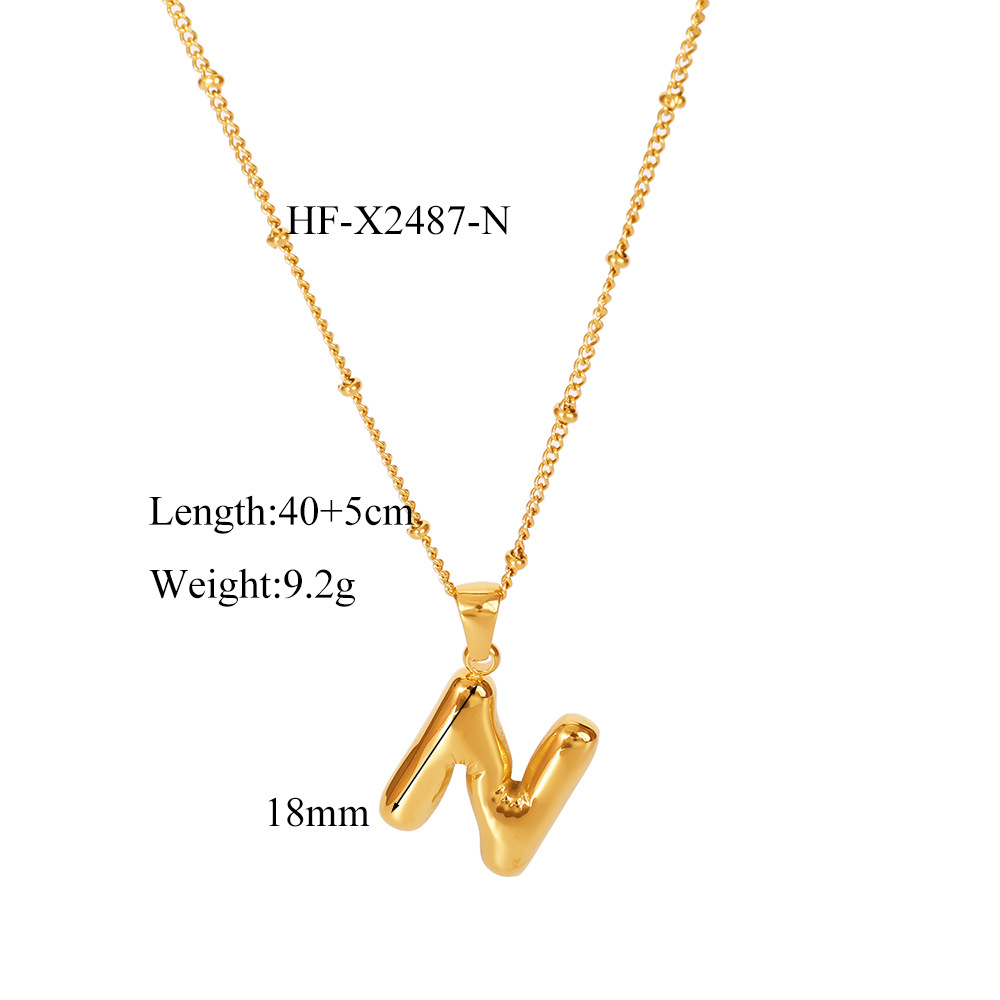 12g Weight Titanium Steel Pendant Material Pendant Necklace Classification Titanium Steel Chain Material cable chain Chain Type 1 Piece Quantity Daily Occasion Titanium Steel Material Letter Pattern All Seasons Season Women's Gender Plating Design Modern Style, Simple Style Style Wholesale Jewelry Modern Style Simple Style Letter Titanium Steel Plating Cable Chain Pendant Necklace 28