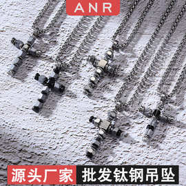 十字架吊坠批发不锈钢时尚饰品定制钛钢潮流首饰厂跨境情侣爆款