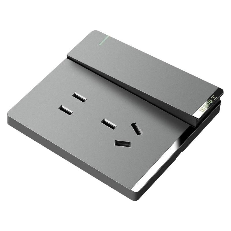 86-ти типом серый темный установка панели USB переключатель розетка с 5 отверстиями 10А дом 16А мощная розетка для кондиционера