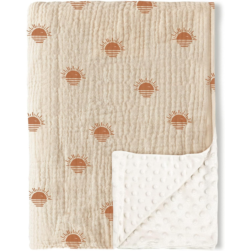 Comercio exterior transfronterizo Beanie terciopelo bebé toalla manta edredón suave un lado de algodón un lado de terciopelo Amazon Venta caliente