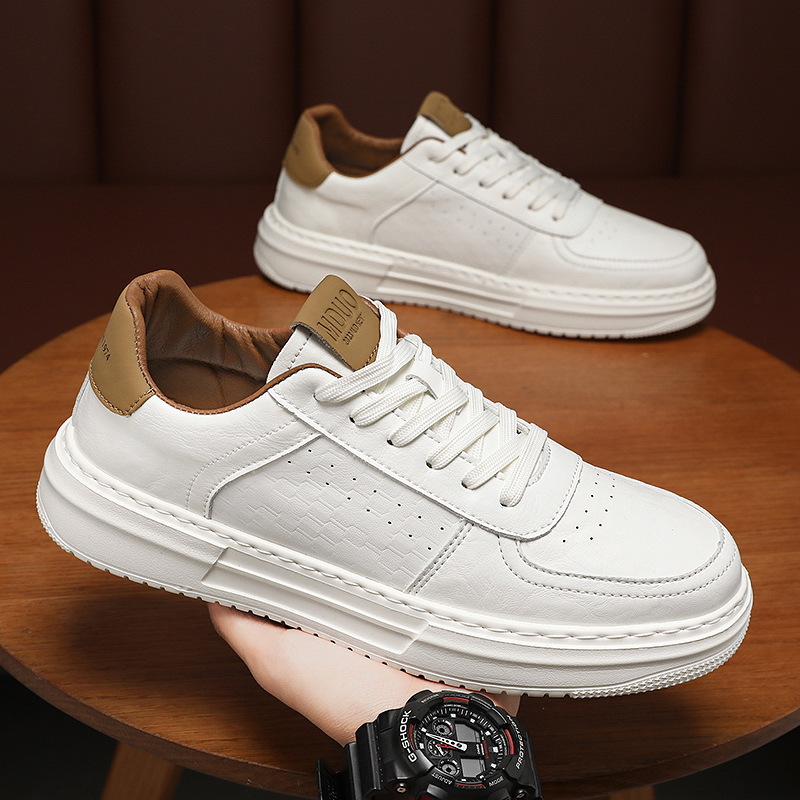Herren im Frühling, luxuriös und vielseitig, sportliche flache Herren-Freizeitschuhe mit dicker Sohle, wasserdicht aus echtem Leder, klein_voghion.com