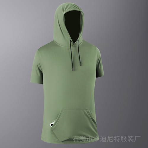 Cross-border European code best-selling quick-drying hooded sweatshirt sports fitness basketball training T-shirt for men breathable running summer