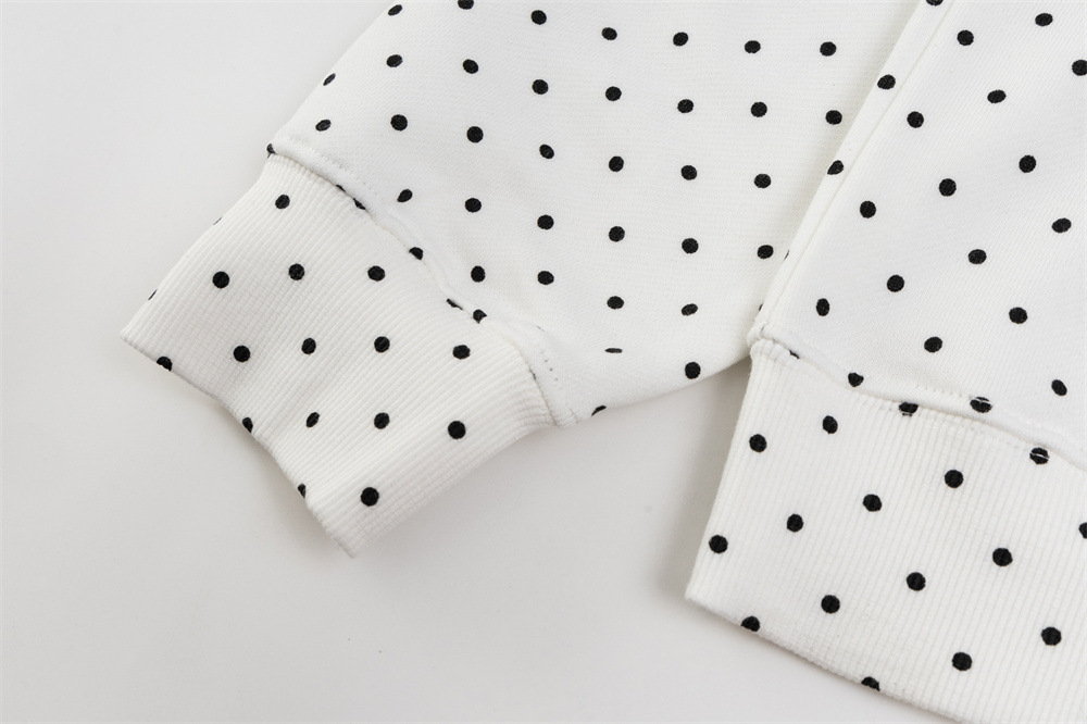 Ropa de hombre Trajes casuales deportivos para hombres y mujeres, marca de moda, chaqueta sudadera con capucha y lunares con estampado completo, pantalones holgados de campana con pierna ancha_voghion.com