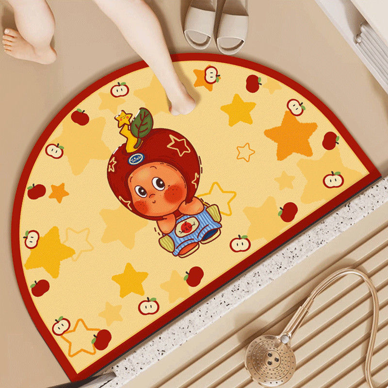 Cartoon Star Man Bathroom Non-Slip Floor Mat Diatom Mud Water-Absorbent Quick-Drying Floor Mat Bathroom Dirty-Resistant and Easy-To-Care Floor Mat