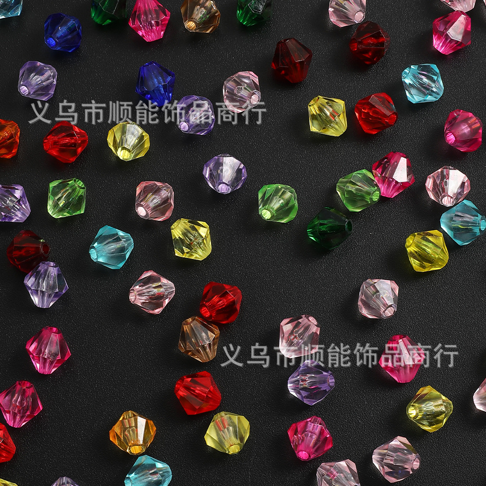 透明彩特A双尖珠两头尖 菱形角珠手工串珠散珠子门帘珠帘饰品配件
