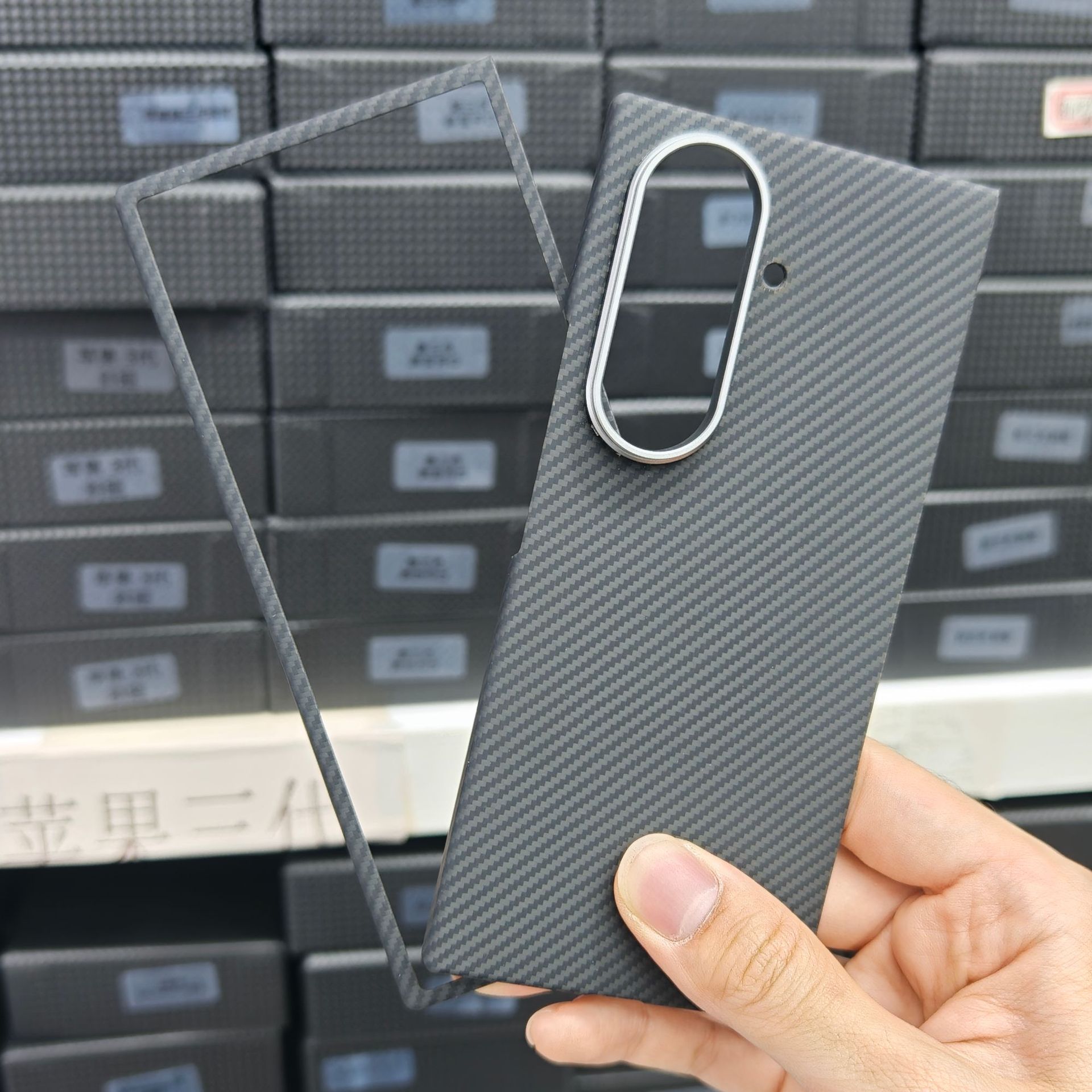 삼성 ZFold7 휴대폰 케이스에 적합, 케블라 아라미드 섬유 접이식 화면 보호 케이스, 중앙 축 자석 흡착 W26