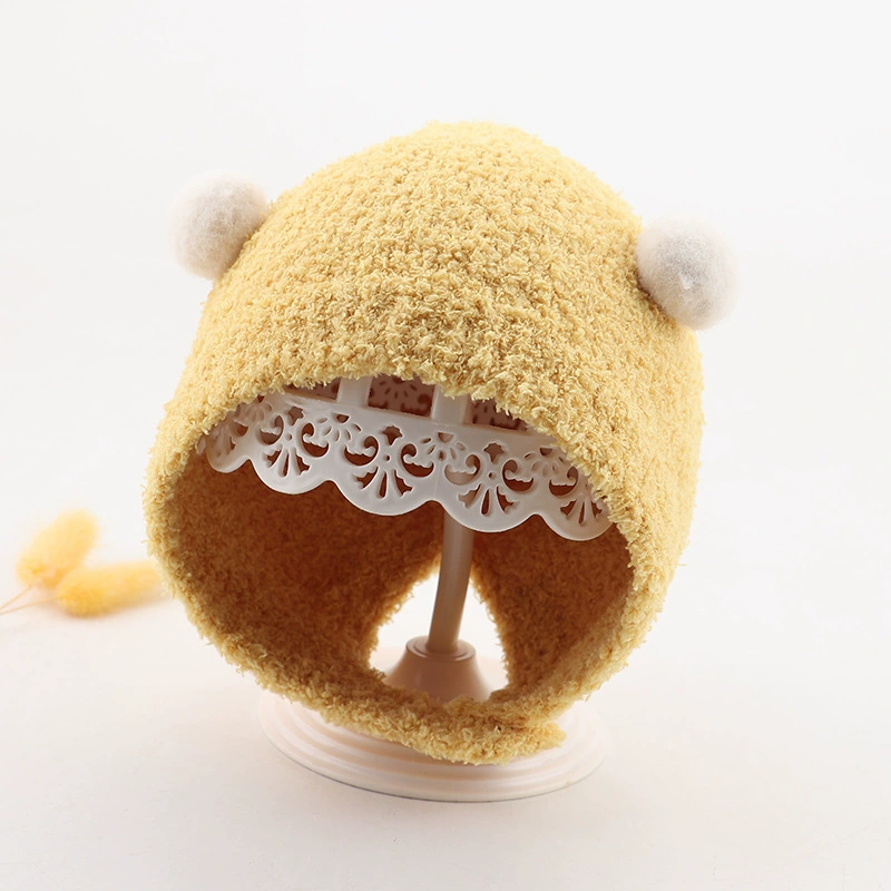 Детская бархатная шапочка с ушами, демисезонная хлопковая теплая шапка для 3–18 месяцев
