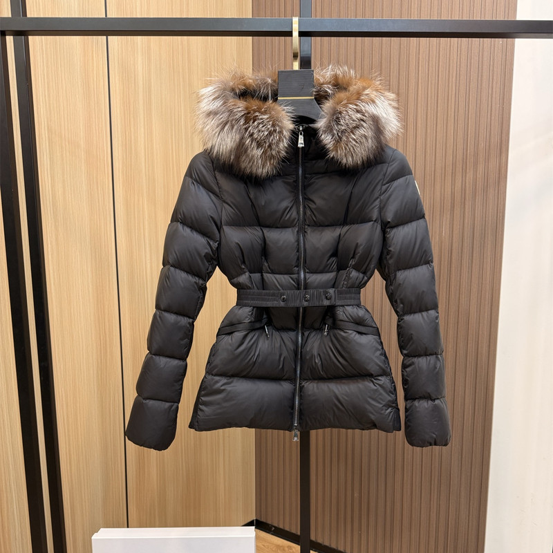 毒家现货原标蒙家收腰显瘦中长款毛领保暖90白鸭绒羽绒服外套女装|undefined