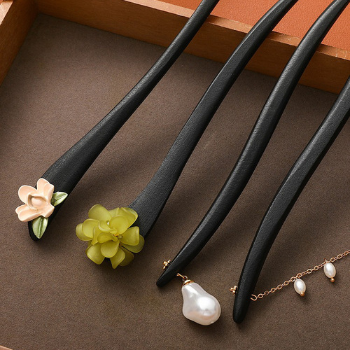 High-end irregular pearl hairpin, simple temperament, modern updo hairpin, internet celebrity ancient style Hanfu hairpin hair accessory