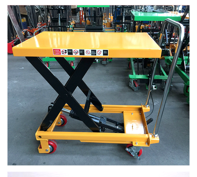 Mobile Manual Hydraulic Lifting Platform Small Scissor-Type Foot-Operated Transport Lift Hand-Pushed Lifting Platform Cart