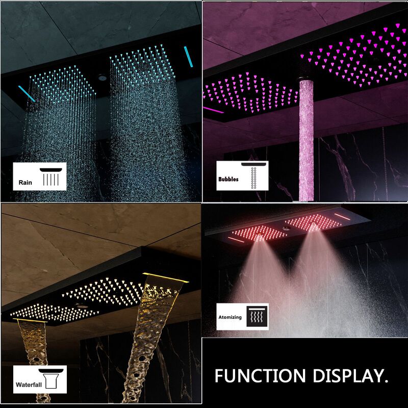 Ceiling LED music canopy shower 900x 300mm four-function concealed music shower head Ceiling LED music canopy shower 900x 300mm four-function concealed music shower head