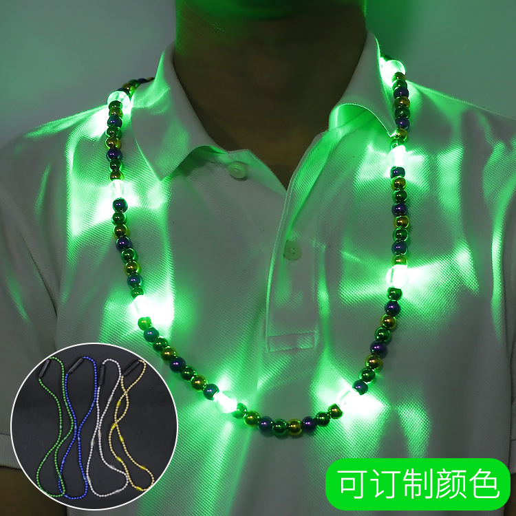 Nuevo collar luminoso cuentas brillante ambiente vacaciones suministros Navidad collar luminoso juguete LED Cadena de cuentas luminosa
