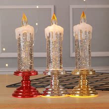 LED電子亮片蠟燭燈創意布置新年聖誕節場景塑料萬聖節道具裝飾