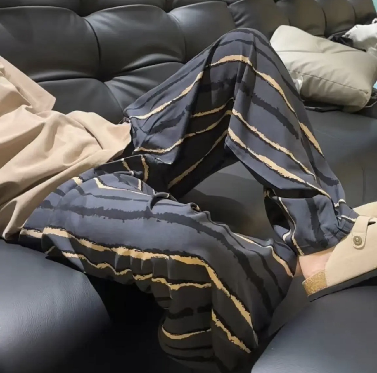 [5 días de preventa] [Pantalones de seda de algodón] Pantalones de pijama de seda de algodón para mujer