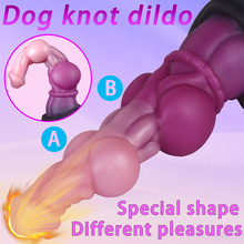 跨境热销款狗丁假阳具硅胶异形混色动物假女用假阳具成人情趣用品