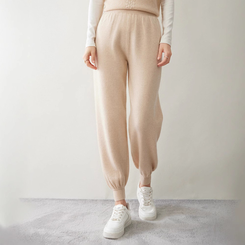 Mengyi 25 Cashmere Pants Women's Knitted Pants Casual Loose Pants with Bocket Cashmere Pants All-match Outer Wear Hallen Pants Mengyi 25 Cashmere Pants Women's Knitted Pants Casual Loose Pants with Bocket Cashmere Pants All-match Outer Wear Hallen Pants
