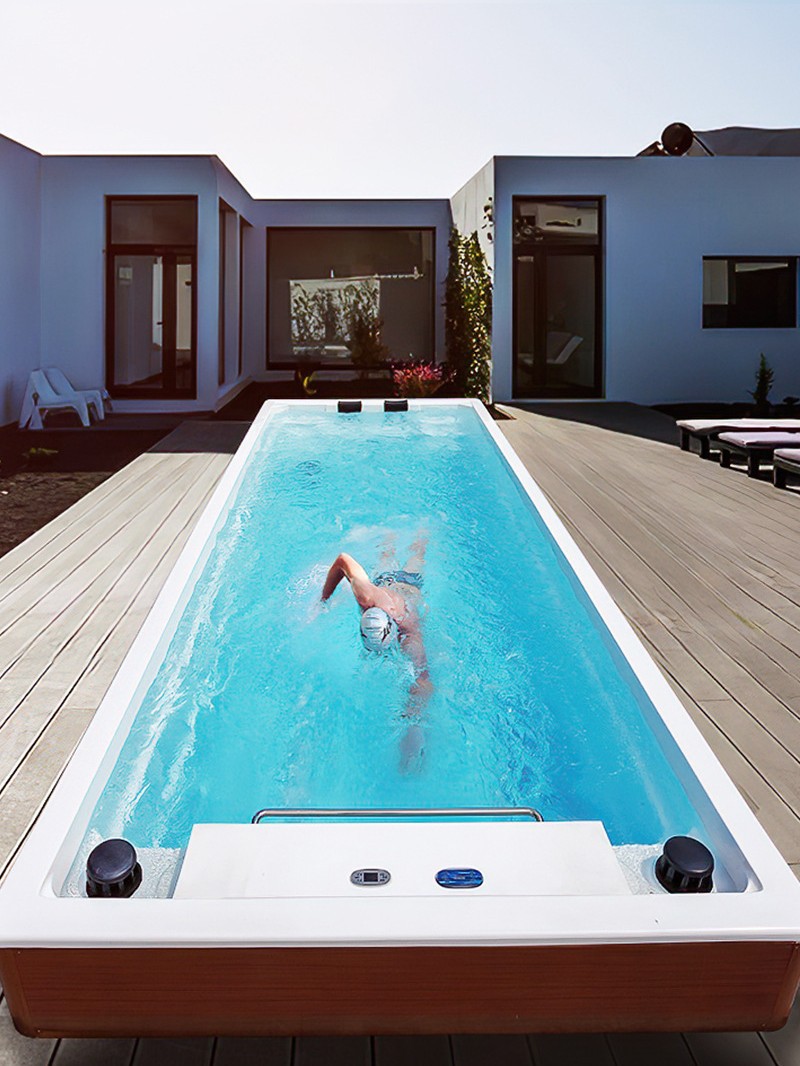 KEREKANG 3.8m villa piscina térmica inteligente piscina de surf pequeño todo en uno contracorriente piscina familiar