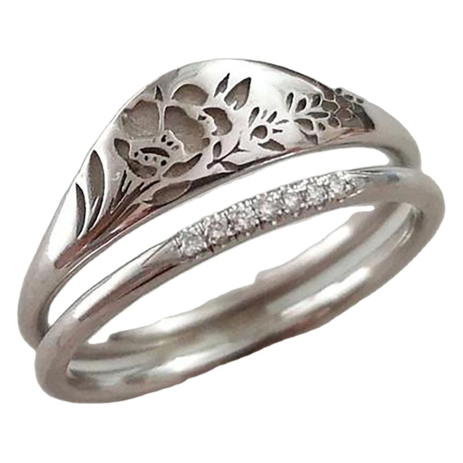 Sanjie deseo Venta caliente nueva moda anillo de patrón hueco simple todo-Partido 18K chapado en oro anillo femenino fabricante de joyas