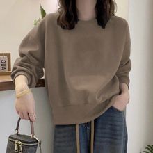 穿不腻!Bi眼入!今年流行咖啡色圆领卫衣短款秋冬女2025新款加绒