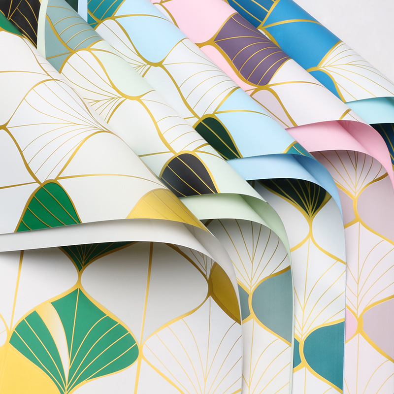 Huaxi Clio papel de arco de oro ventilador de flores papel de embalaje impermeable DIY regalo ramo de flores papel de embalaje de flores