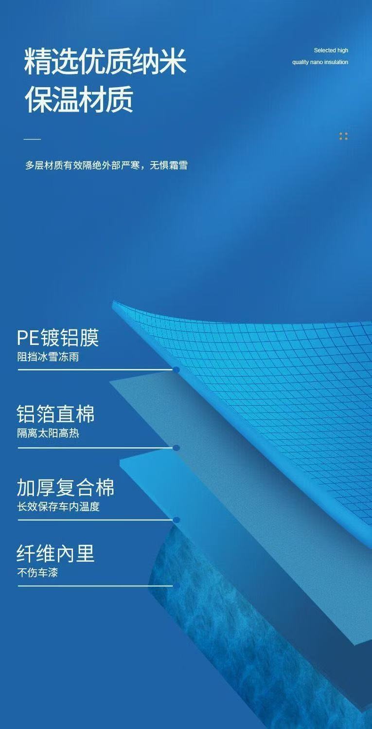 Shunwangshun Car Sun Protection, Heat Insulation, Sunshade and Snow Protection Car Cover, Car External Windshield Winter Anti-Freeze Pad