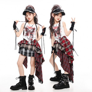 Jazz Dance Costume Girls Korean-style Hip-hop Children's Trendy Clothes Show Women's Group Fashion Jazz Dance Performance Costume Summer
