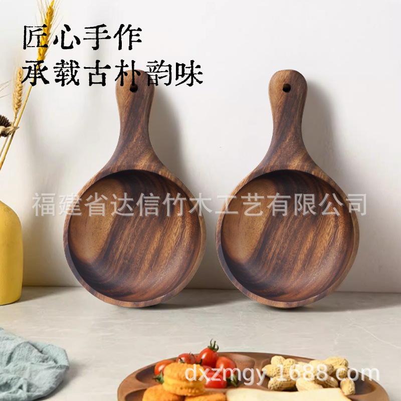 Cuenco de fideos instantáneos de celebridades de Internet de Xiangsimu Cuenco de madera de mango largo coreano Cuenco de boca redonda de mango largo Cuenco de kimchi Cuenco de madera de ensalada