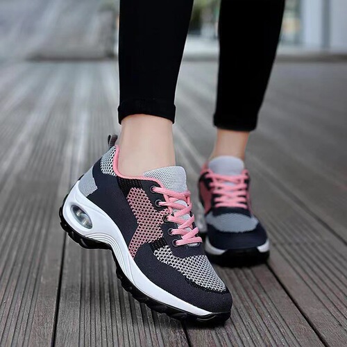 Foreign trade women's shoes spring and summer new breathable mesh air cushion sneakers women's fashion heightening casual shoes mother's shoes