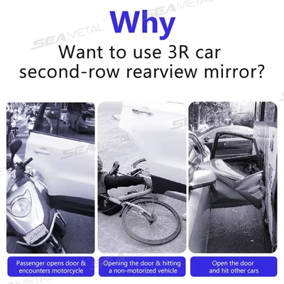 Large field of view rear view auxiliary mirror Mirror, Flexible, Compact, Multi-Angle Mirror