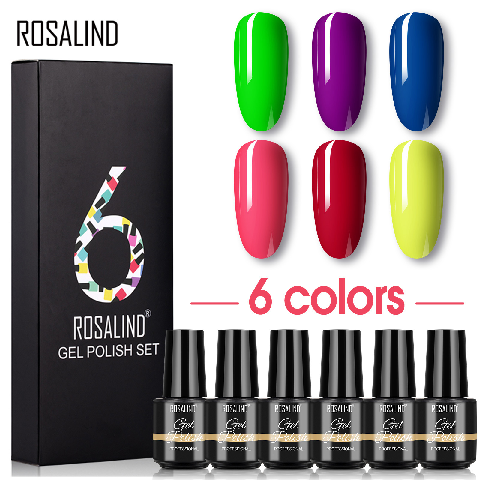 rosalind Candy Color Nail Polish Set 6pc...