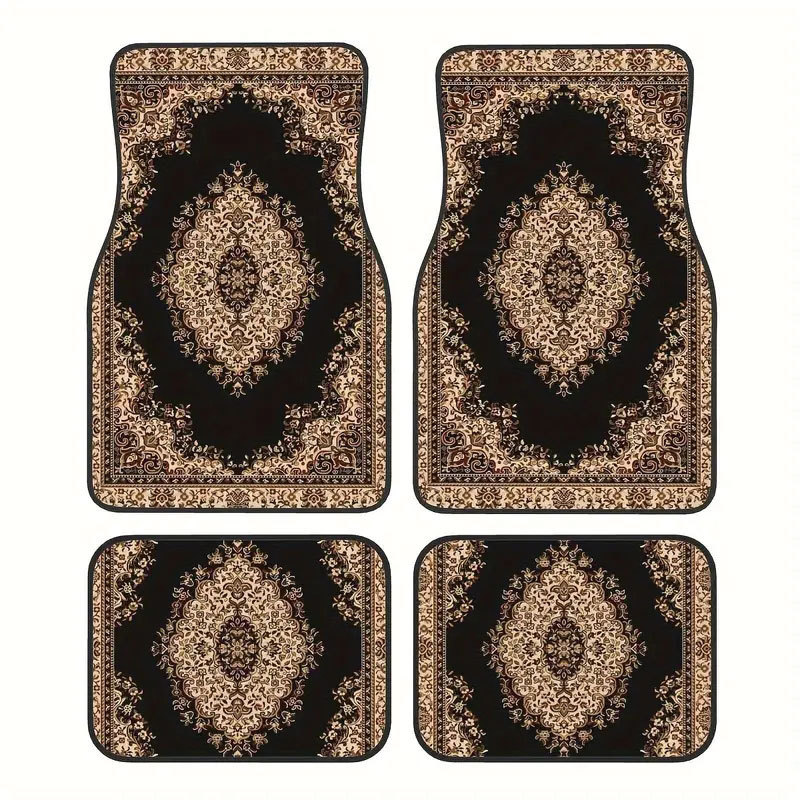 Cross-Border Temu Car Floor Mats, Stain-Resistant and Easy to Care For, Four-Piece Set of Non-Slip Mats, Retro Nordic Style Soft Diatom Mud Floor Mats