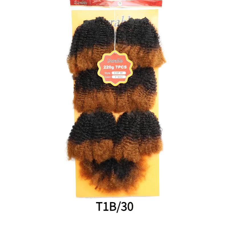 Cortina de Cabello Rizado Africano de Seda de Proteína Suave y Alta Simulación