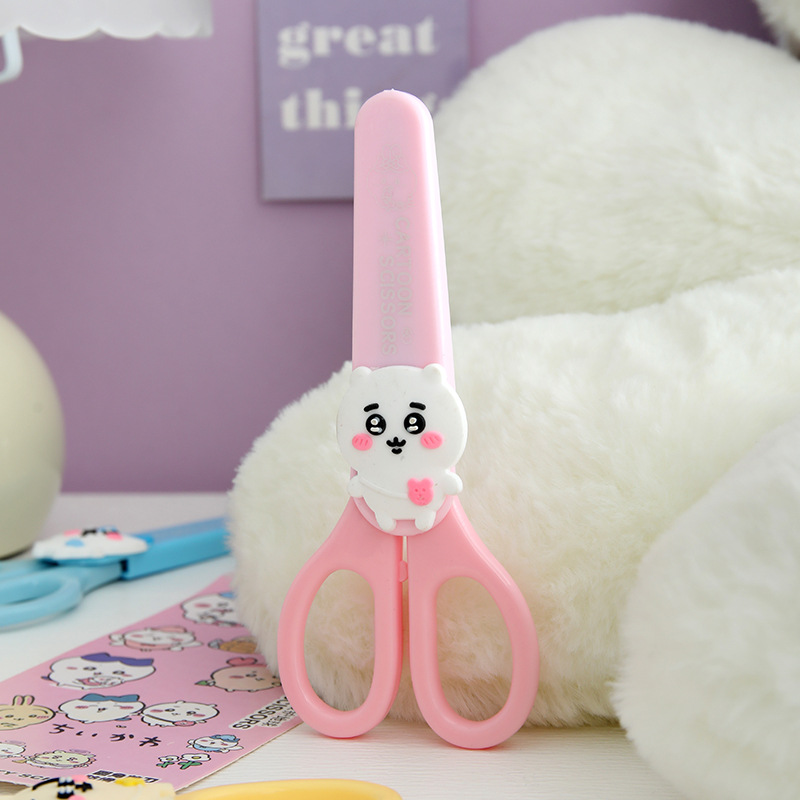 Pequeñas tijeras hechas a mano para niños kawa blanco adorables tijeras de acero inoxidable cortadas a mano de papel de alto valor de papelería para estudiantes