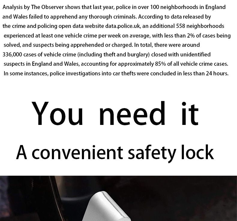 Car Anti-Theft Lock Stainless Steel Car Lock Brake Lock Throttle Lock Suv Car Lock Vehicle Pedal Lock Anti-Theft Preferred Choice