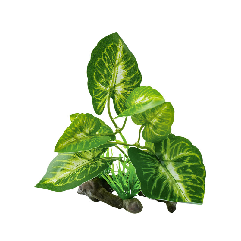 Suministro de nuevos adornos de simulación transfronterizos, decoración de plantas verdes de acuario, hojas de pez betta, madera sumergidas, plantas de paisajismo de peceras