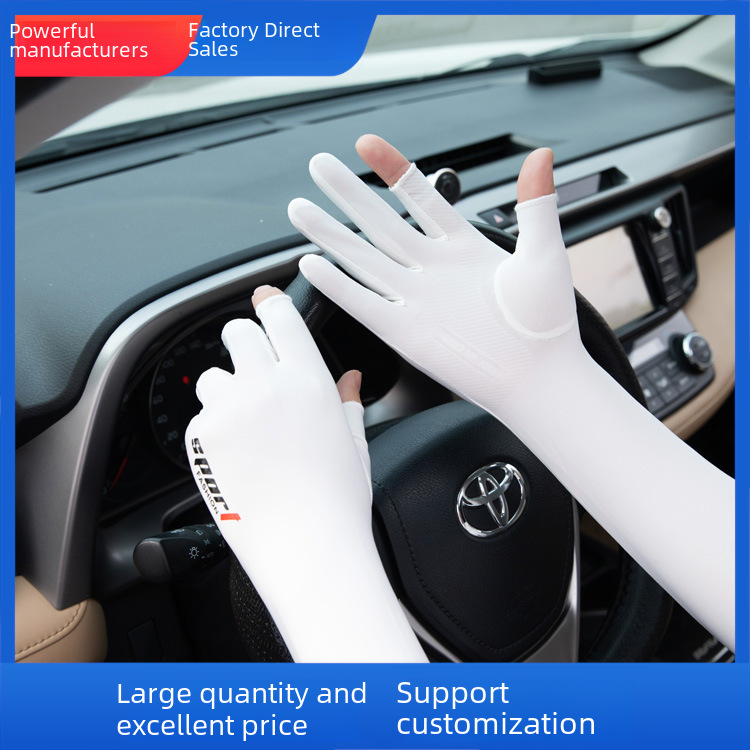 Sonnenschutzhandschuhe Herren Sommer Belichtung Finger Dünn Eisseide Fahren Lange Angeln Takeaway Damen Sommer Reiten_voghion.com