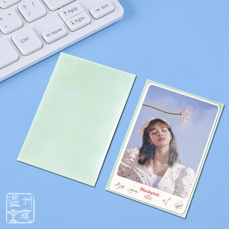 Estilo de ins transparente película de tarjeta de dos capas película de tarjeta láser película de tarjeta esmerilada estrellada tarjeta pequeña estrella de aidou titular de la tarjeta de película