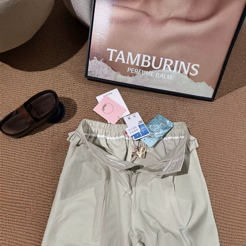 2026 Summer Textured Relaxed Pants with Slightly Curved Cut, Loose 9/10 Length Pants, Solid Color, Comfortable, Casual, Cool 2026 Summer Textured Relaxed Pants with Slightly Curved Cut, Loose 9/10 Length Pants, Solid Color, Comfortable, Casual, Cool