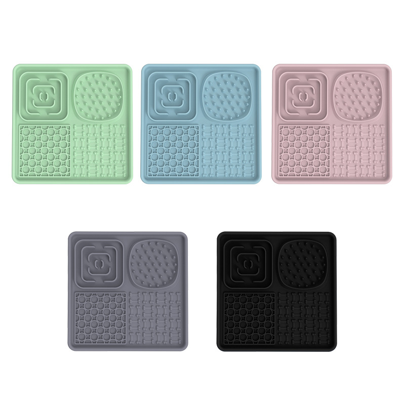 Amazon Venta caliente lechón de silicona perro mascota lamiendo pad Slow Food entrenamiento lamiendo pad Baño de perro belleza estabilizador artefacto