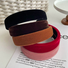 廠家直銷經典絲絨發箍寬邊海綿發箍復古氣質女高顱頂頭箍洗臉髮飾