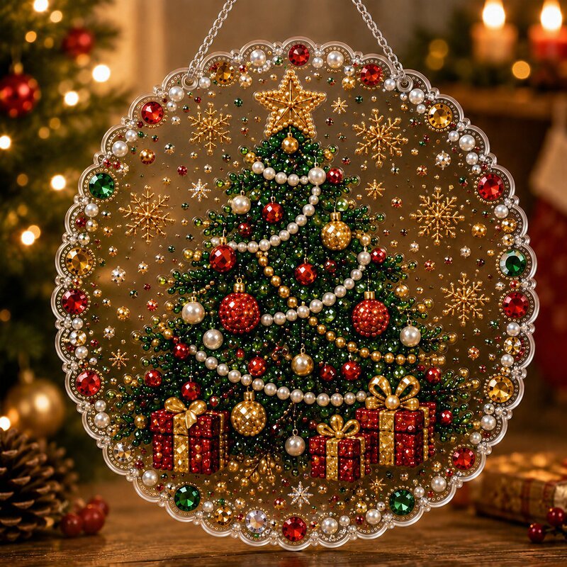Cross-Border New Products Diamond Painting Pendants Christmas Holiday Decorations Diamond Painting Pendants Pearl Painting Pendants Material Kits
